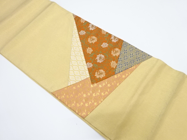 JAPANESE KIMONO / VINTAGE FUKURO OBI / SILK / WOVEN FLOWER ARABESQUE